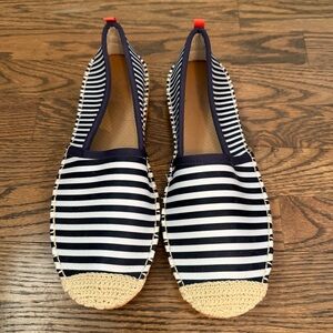 Sea Star Mariner Beachcomber Espadrille Water Shoes White Navy Stripes Size 10